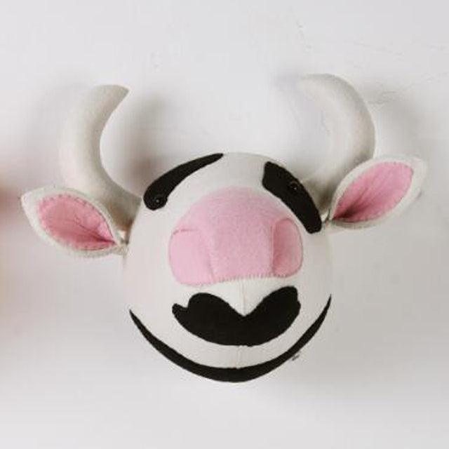 Peluche Vache Animal Tête de Trophée Murale