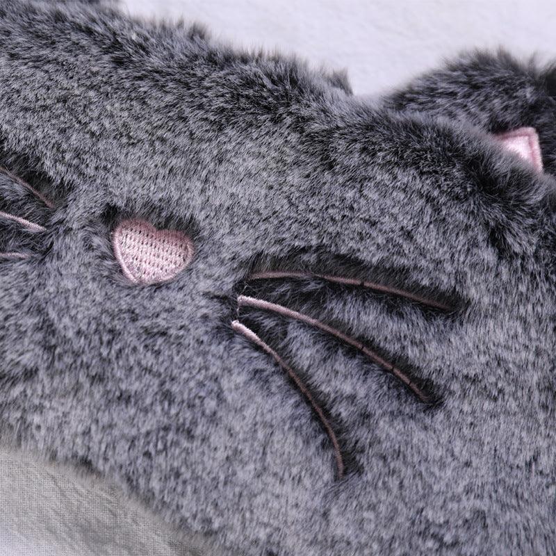 Masque pour les yeux du chat gris en peluche