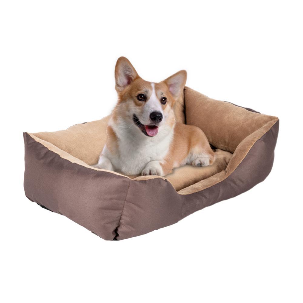 28" Grande Taille Lit de Chien Matelas Coton Marron