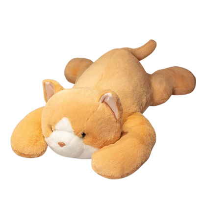 Peluche géante de chat orange