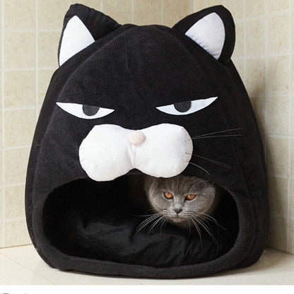 Tuxedo Kitty Plush Cat Bed