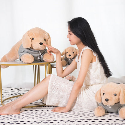 Adorable peluche Golden Retriever avec capuche