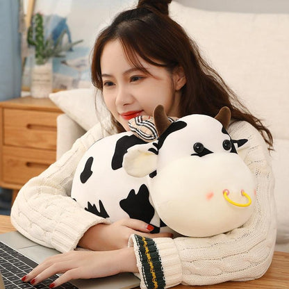 Cute cow plush toy with nose ring