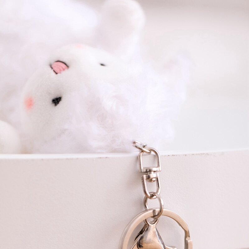 Fluffy lamb keychain plush