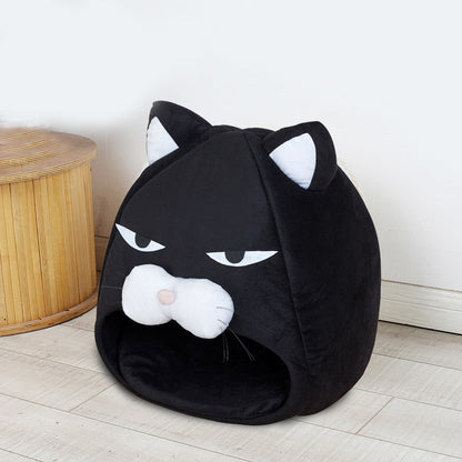 Tuxedo Kitty Plush Cat Bed