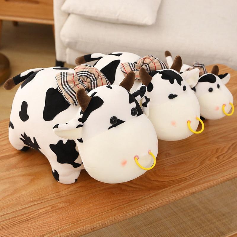 Cute cow plush toy with nose ring