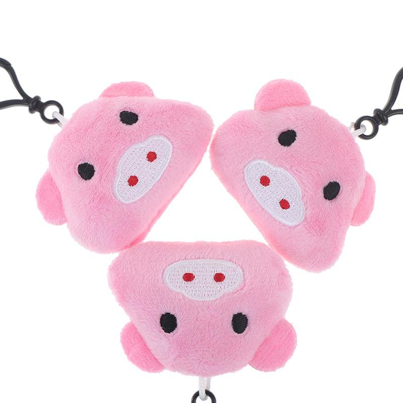 Mini plush pig keyring