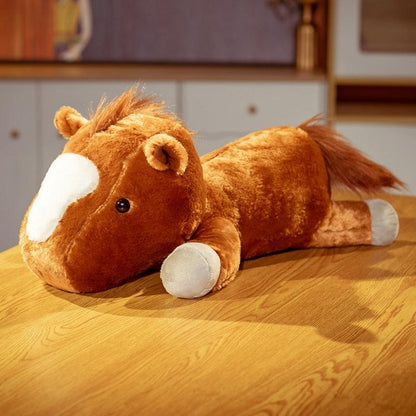 Peluche cheval couché super mignon