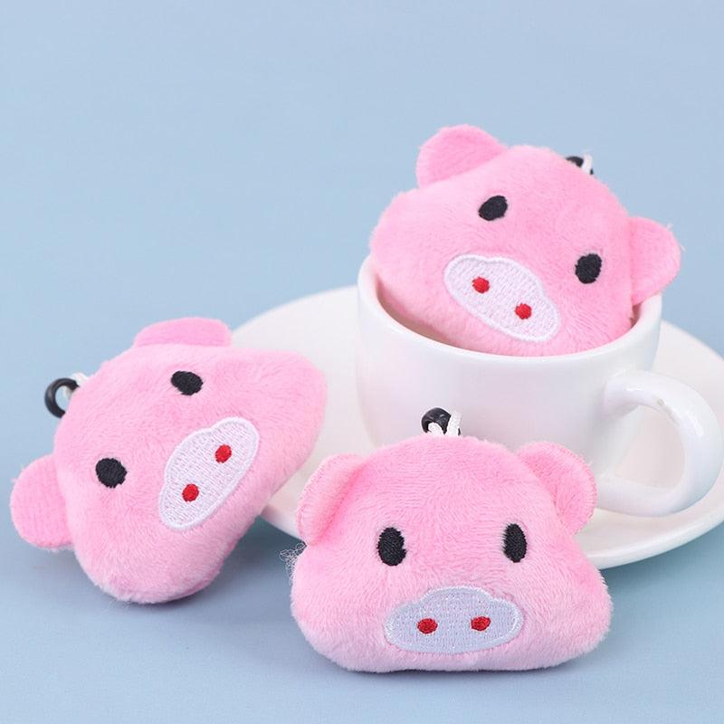 Mini plush pig keyring