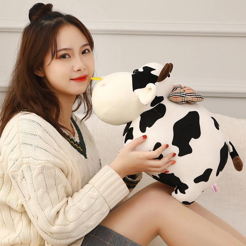 Cute cow plush toy with nose ring