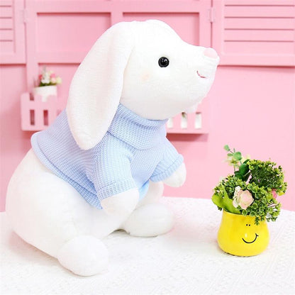 Kawaii rabbit plush toy with a sweater