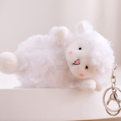 Fluffy lamb keychain plush