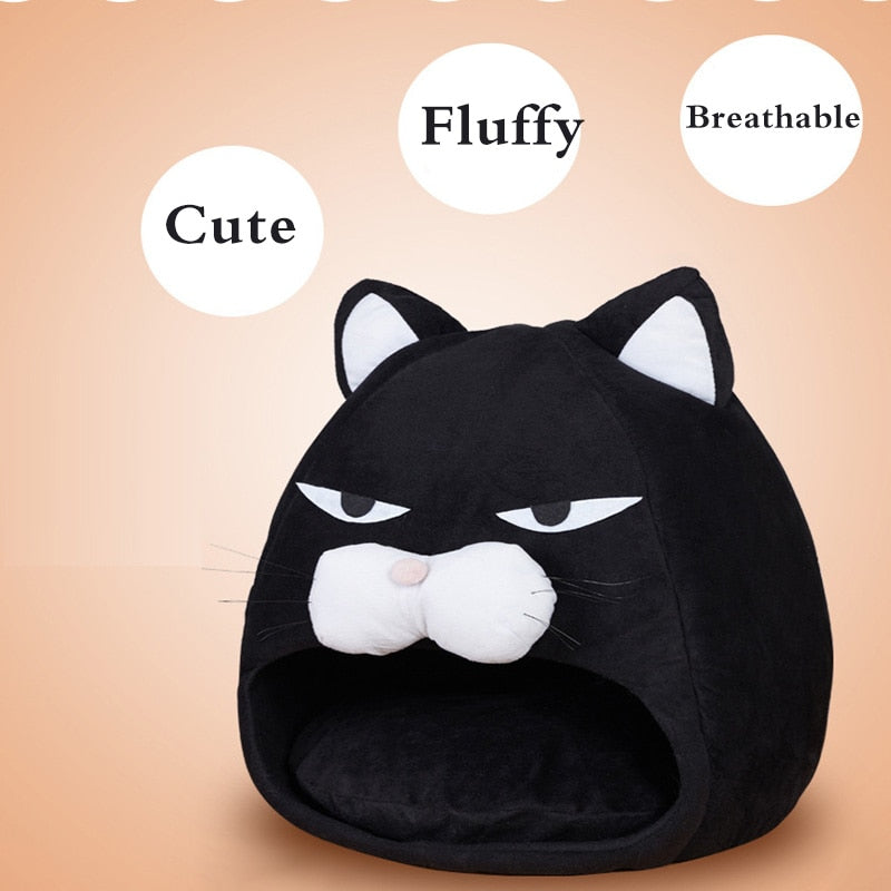 Tuxedo Kitty Plush Cat Bed