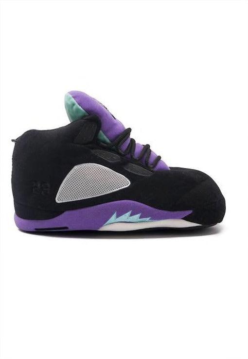 AJ5 Black/Purple Sneakers Jordan Slippers - Peluche Center | Boutique Doudou & Peluches