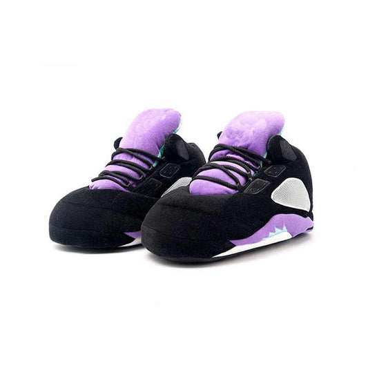 AJ5 Black/Purple Sneakers Jordan Slippers - Peluche Center | Boutique Doudou & Peluches
