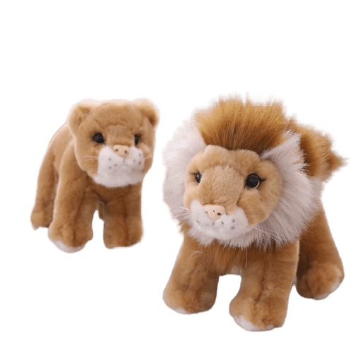 Peluche Lion et Lionne Marron