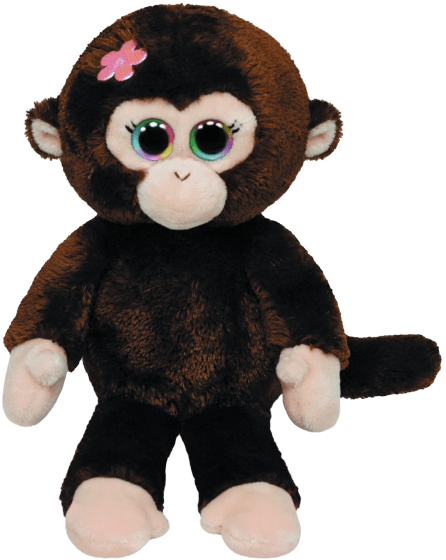 Brown Monkey Plush Multicolored Eyes