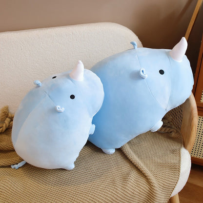 Kawaii Blue Rhinoceros Plush