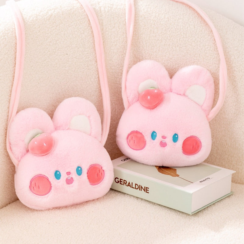 Kawaii pink rabbit plush bag