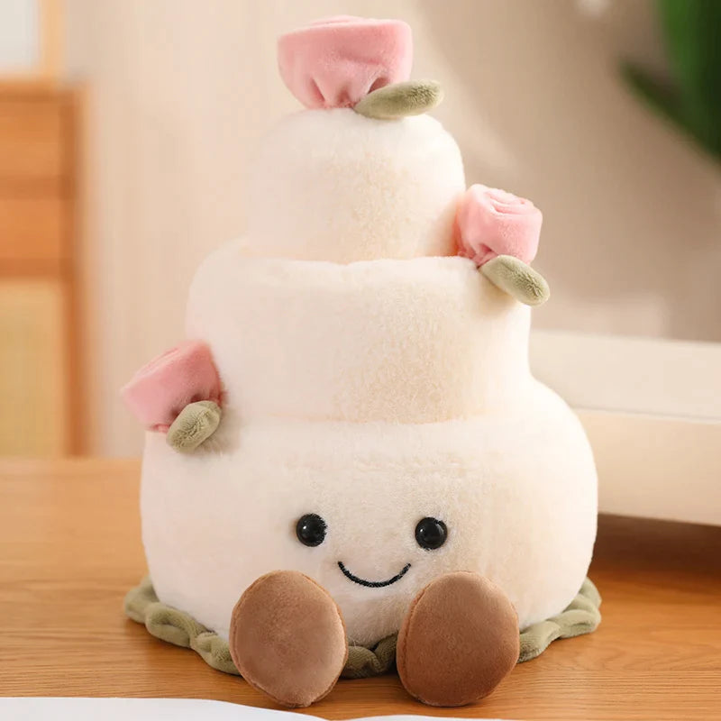 Wedding ring and cake stuffed animals