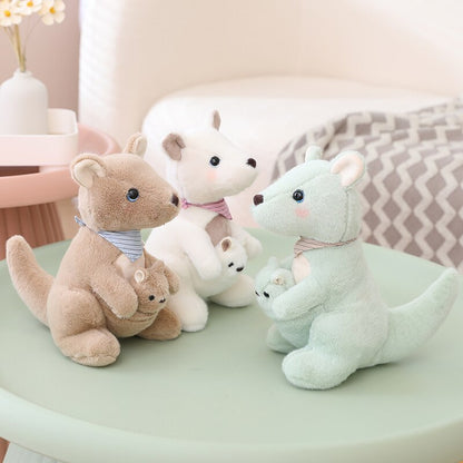 Peluches Kangourou mère et enfant