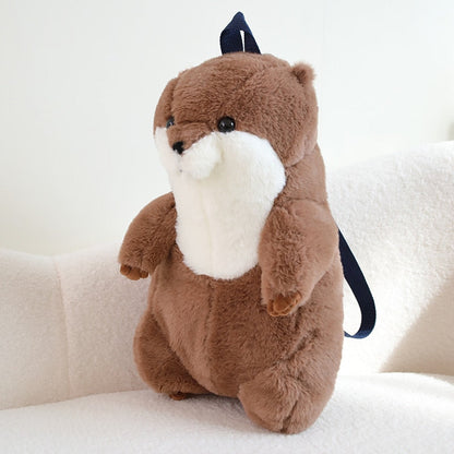 Adorable sac à dos Loutre en peluche