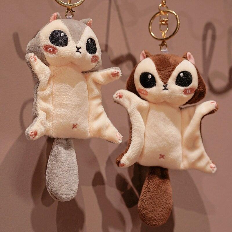 Super cute flying squirrel plush keychain