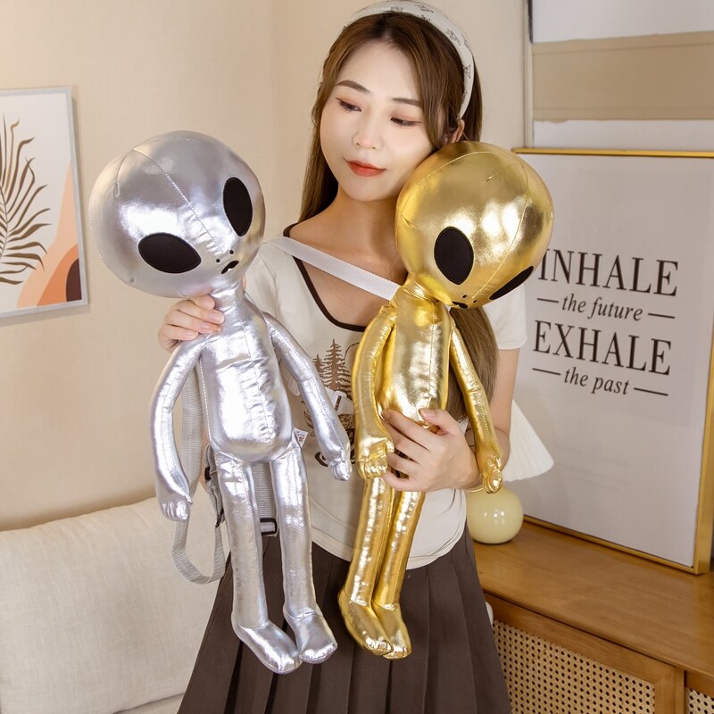 Metallic Alien Plush Backpack