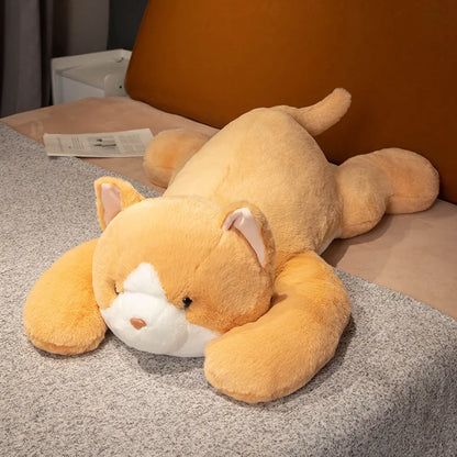 Peluche géante de chat orange