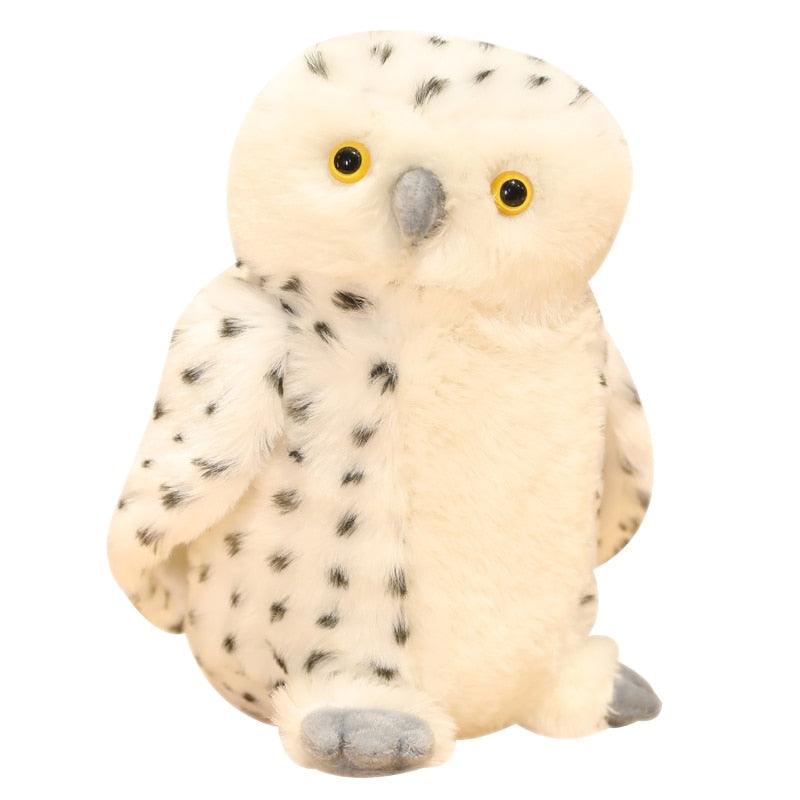 Realistic white owl plush toy