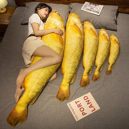 Giant yellow crocodile fish plush toy