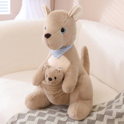 Peluches Kangourou mère et enfant