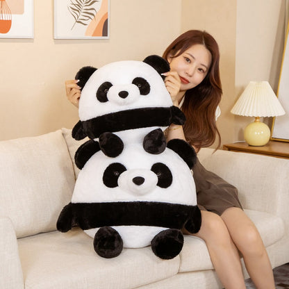 Round and chubby giant panda plush toy