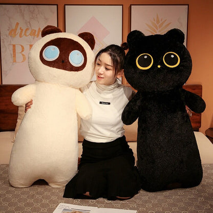 Cat stuffed animals with big eyes and long fluff