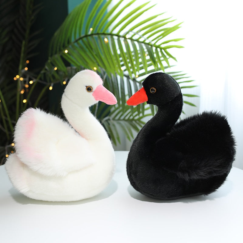 Black and white swan soft toy