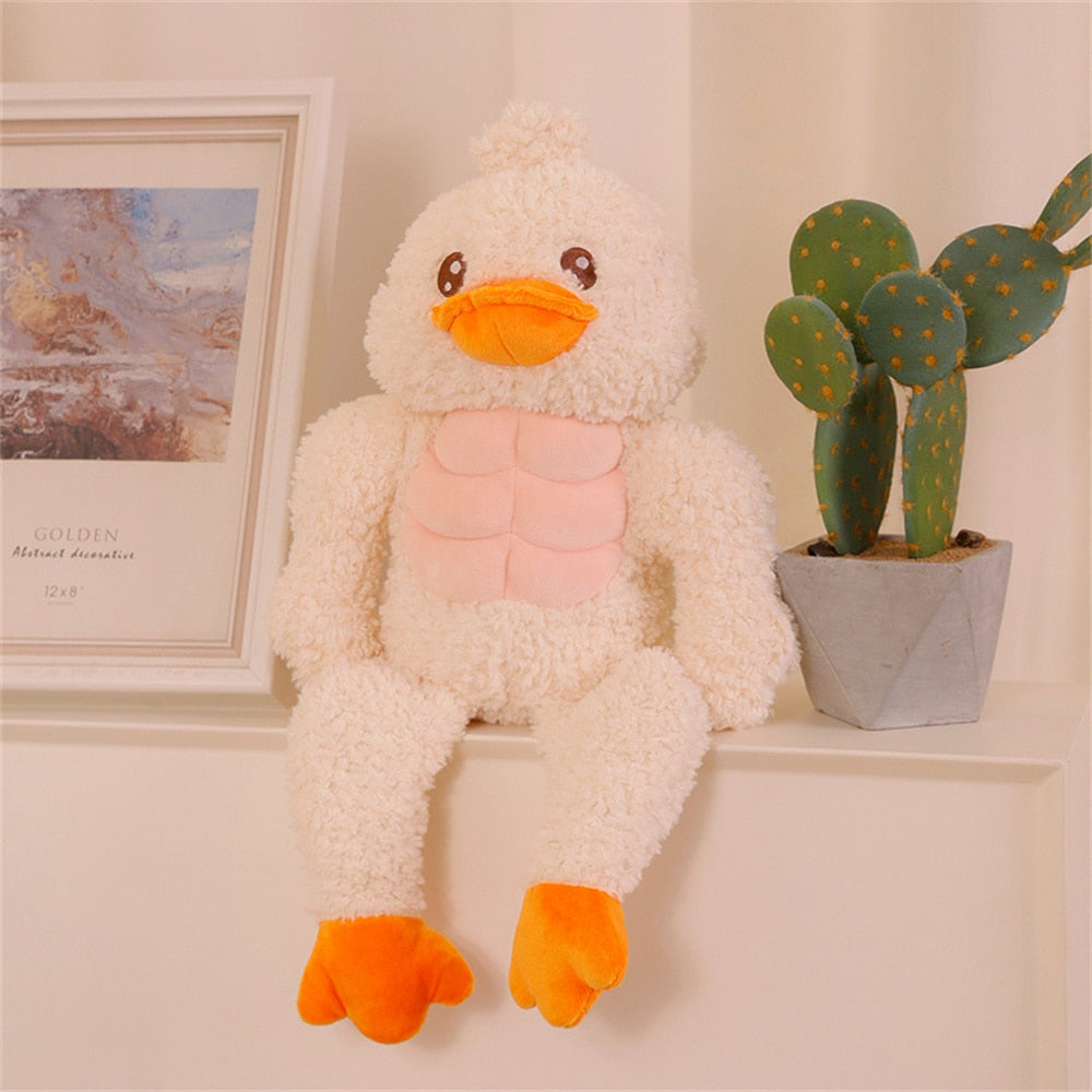 Muscular duck plush toy