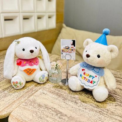 Happy birthday bunny and teddy bear