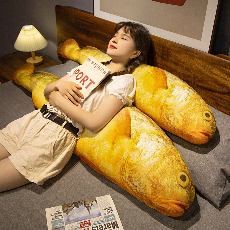 Giant yellow crocodile fish plush toy