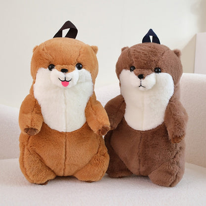 Adorable sac à dos Loutre en peluche