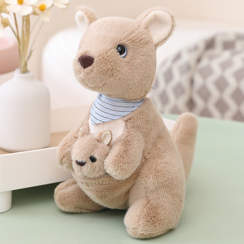 Peluches Kangourou mère et enfant