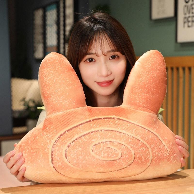 Rabbit Bread Shaped Plush Pillow