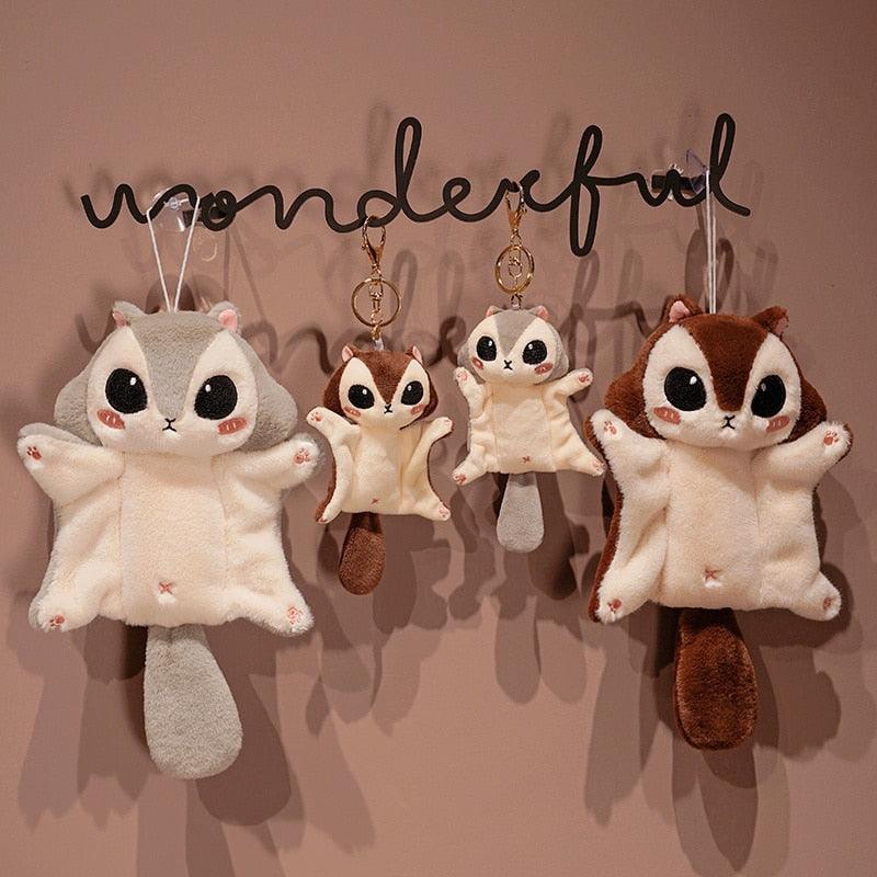 Super cute flying squirrel plush keychain