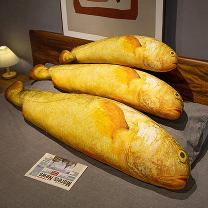 Giant yellow crocodile fish plush toy