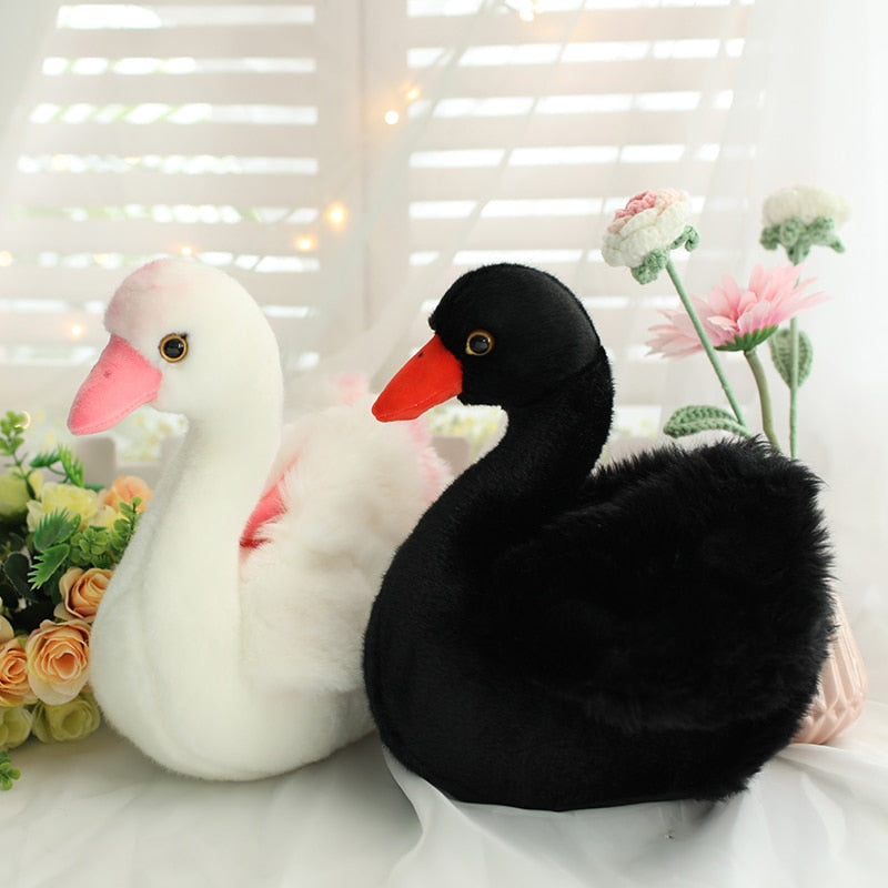 Black and white swan soft toy