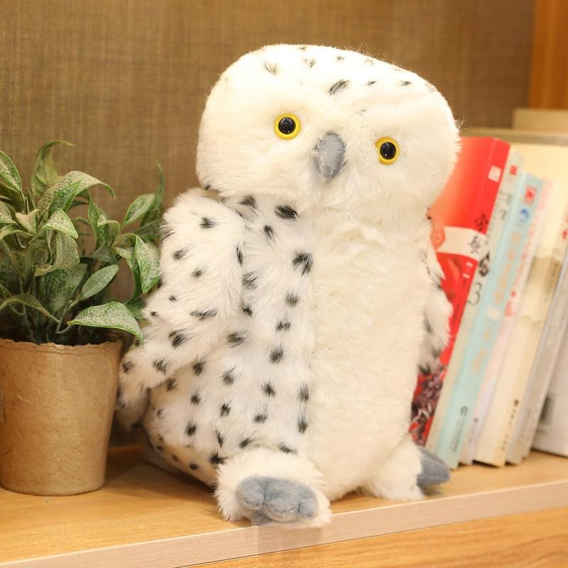 Realistic white owl plush toy