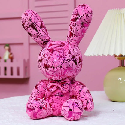 Plush Abstract Geometrical Shiny Bunny &amp; Teddy