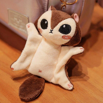 Super cute flying squirrel plush keychain