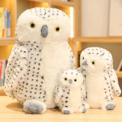 Realistic white owl plush toy