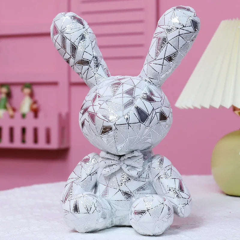 Plush Abstract Geometrical Shiny Bunny &amp; Teddy