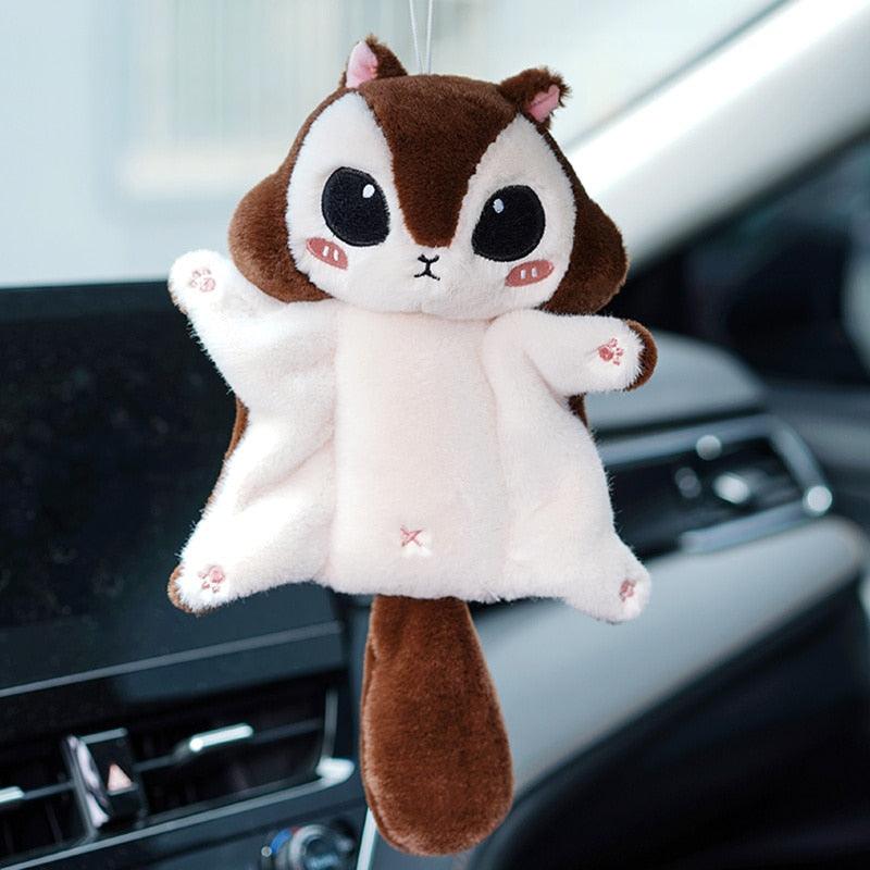 Super cute flying squirrel plush keychain